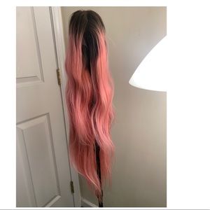 1/b pink lace front human wig